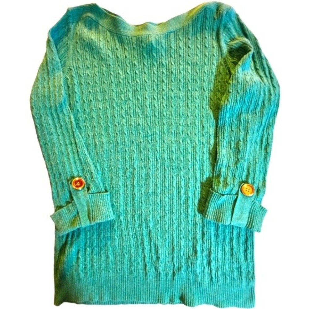 Karen Scott Pullover Sweater, Turquoise, Size M, Women